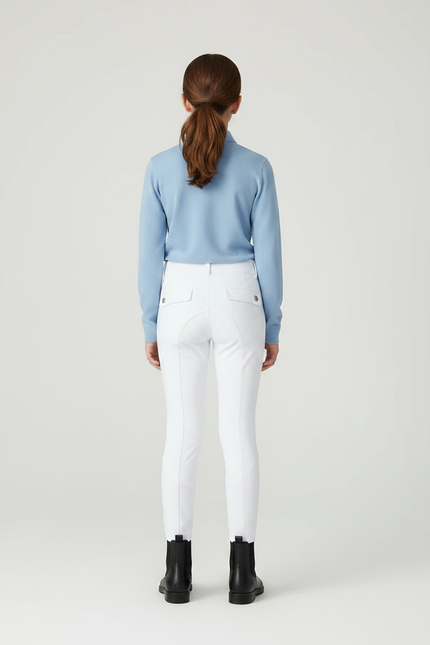 Pantalon Équitation Blanc Enfant Silicone Adhérent Ajouré - Polyester - vue 2