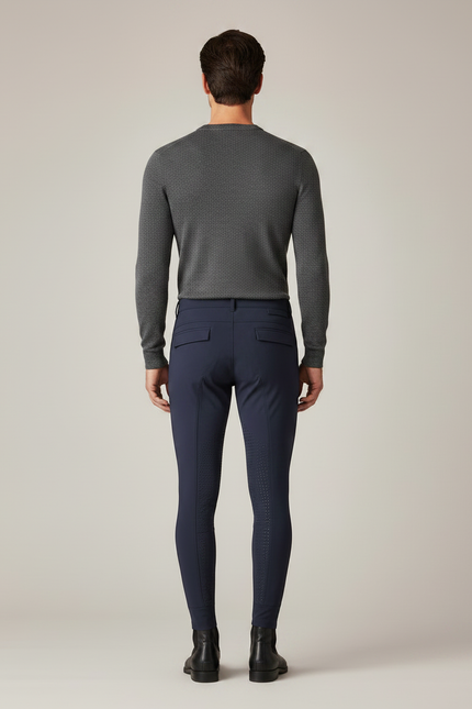 Pantalon Équitation Marine Silicone Homme Ajusté Confortable - Polyester - vue 2