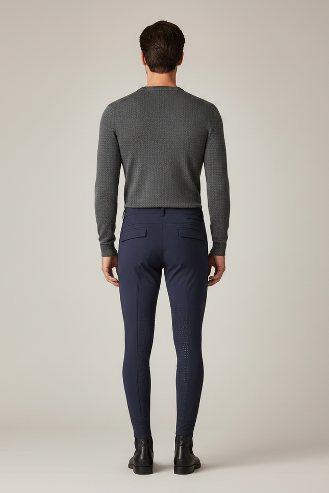 Pantalon Équitation Marine Silicone Homme Ajusté Confortable - Polyester - vue 2