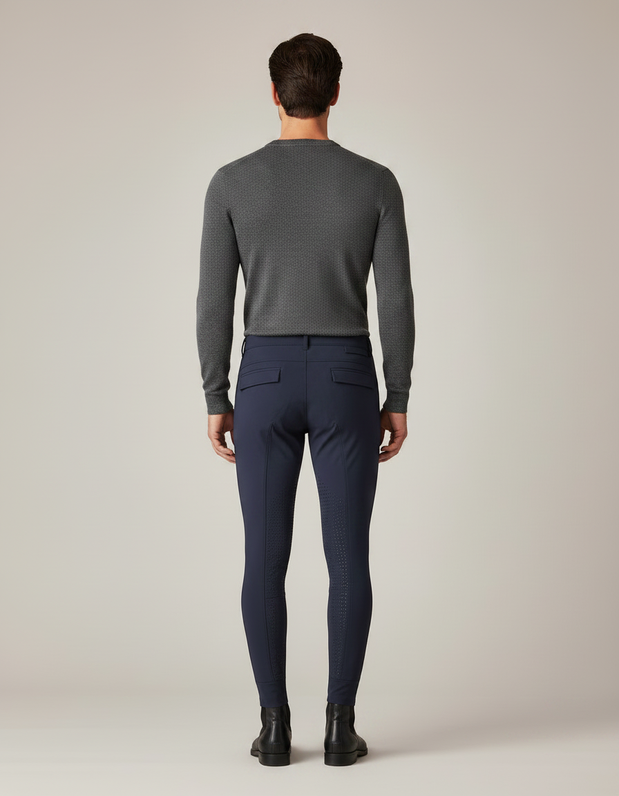 Pantalon Équitation Marine Silicone Homme Ajusté Confortable - Polyester - vue 2