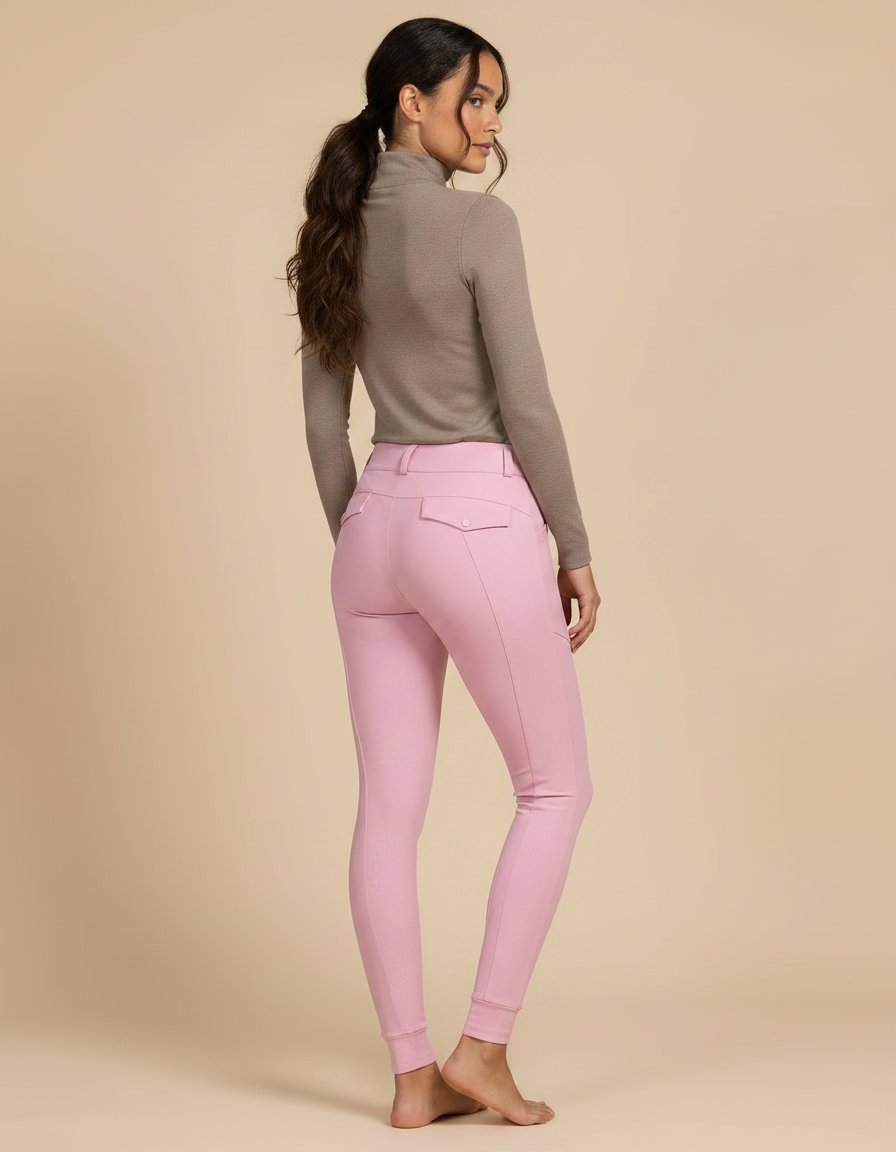 Pantalon Équitation Rose Silicone Femme Ajusté Confortable - Polyester - vue 2