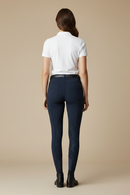 Pantalon Équitation Marine Silicone Confortable Femme Élégant - Polyester - vue 2