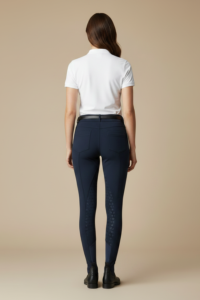 Pantalon Équitation Marine Silicone Confortable Femme Élégant - Polyester - vue 2