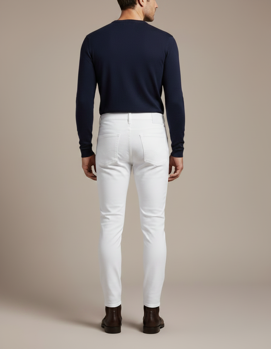 Pantalon Equitation Jeans - Blanc - vue 2