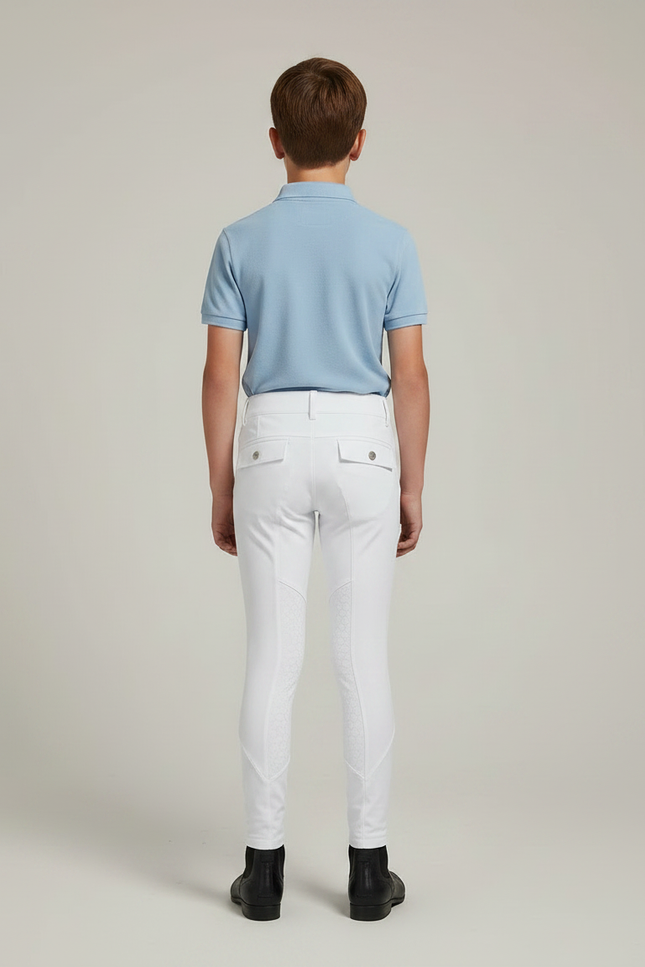 Pantalon Équitation Blanc Enfant Silicone Ajusté - Polyester - vue 2