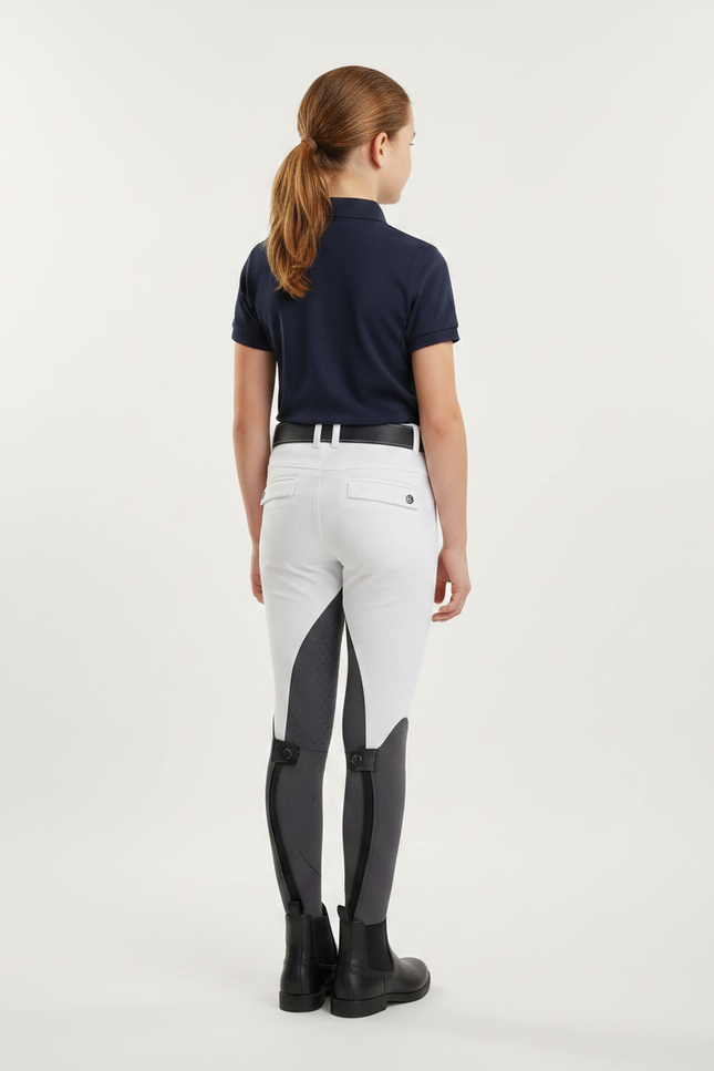 Pantalon Équitation Blanc Enfant Full Seat Grip - Polyester - vue 2