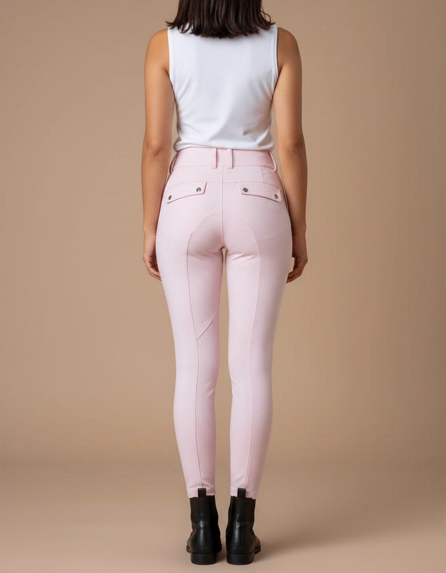 Pantalon Équitation Rose Femme Adulte Silicone Ajusté - Polyester - vue 2
