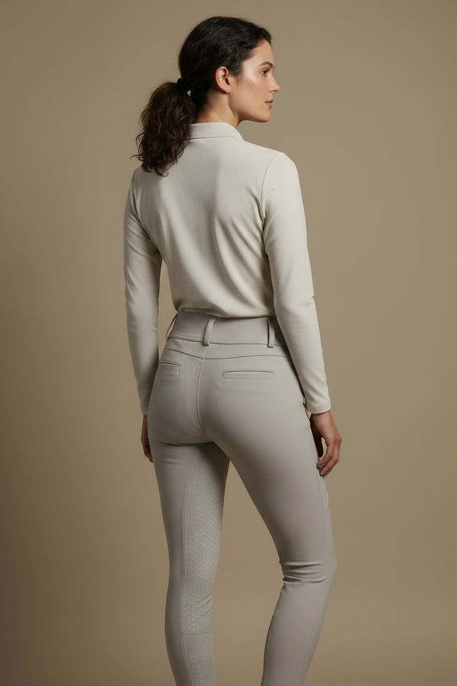 Pantalon Équitation Gris Femme Ajusté Silicone Poches - Polyester - vue 2