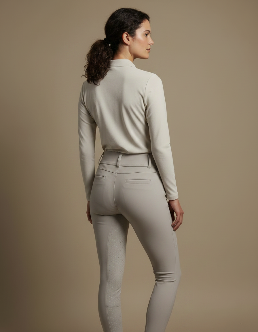 Pantalon Équitation Gris Femme Ajusté Silicone Poches - Polyester - vue 2