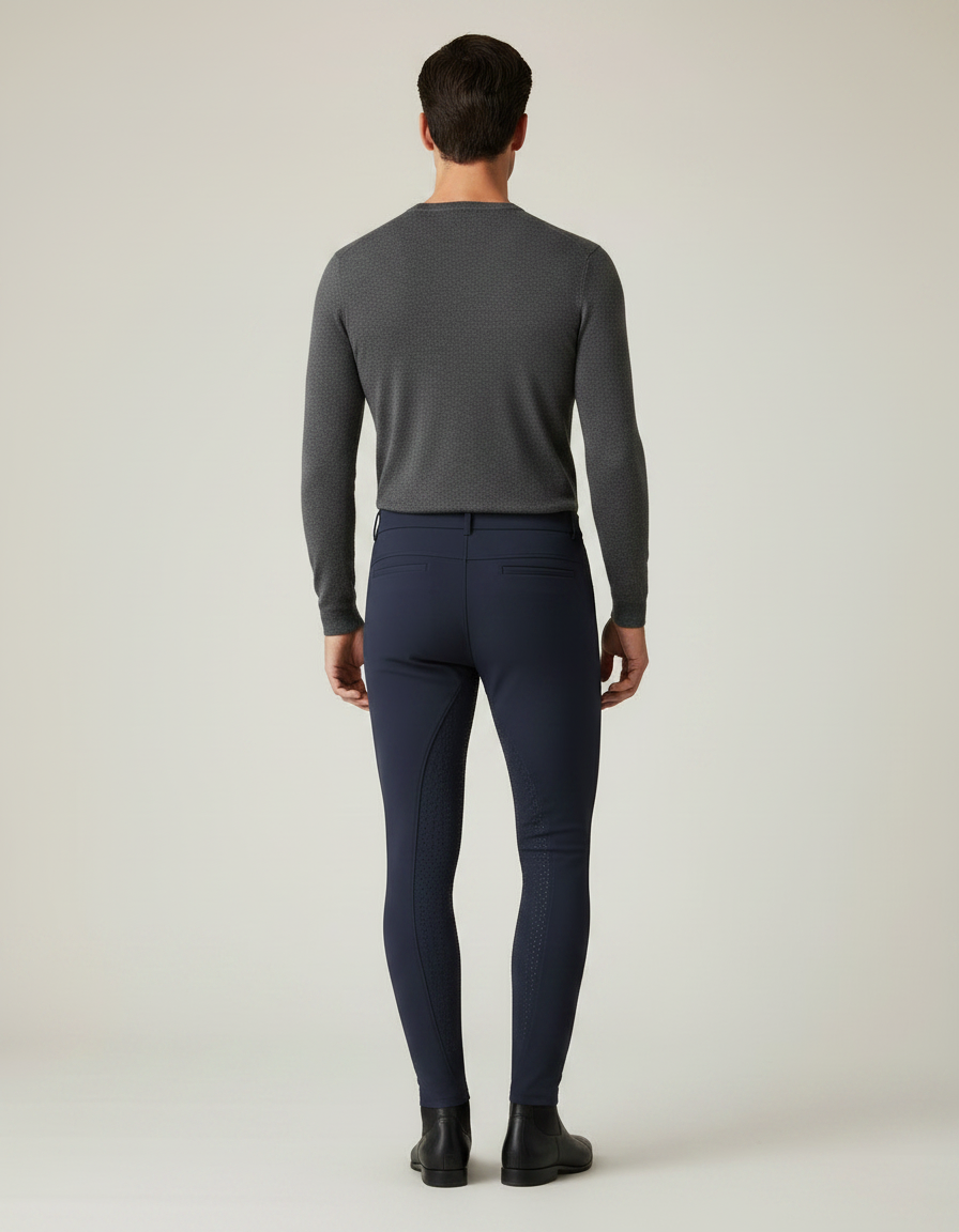 Pantalon Equitation Full Grip - Marine Polyester - vue 2