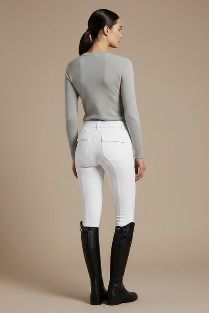 Pantalon Equitation Blanc Femme - Polyester - vue 2