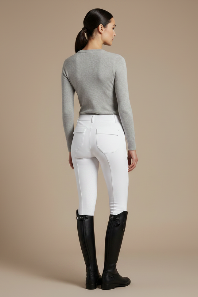 Pantalon Equitation Blanc Femme - Polyester - vue 2