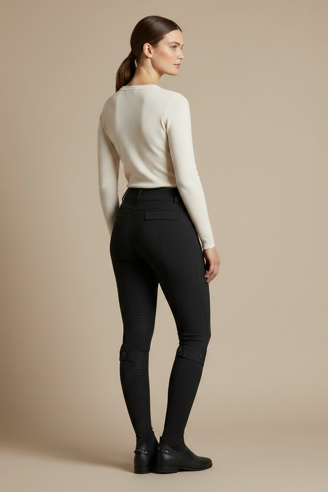 Pantalon Équitation Noir Silicone Femme Ajusté Élégant - Polyester - vue 2