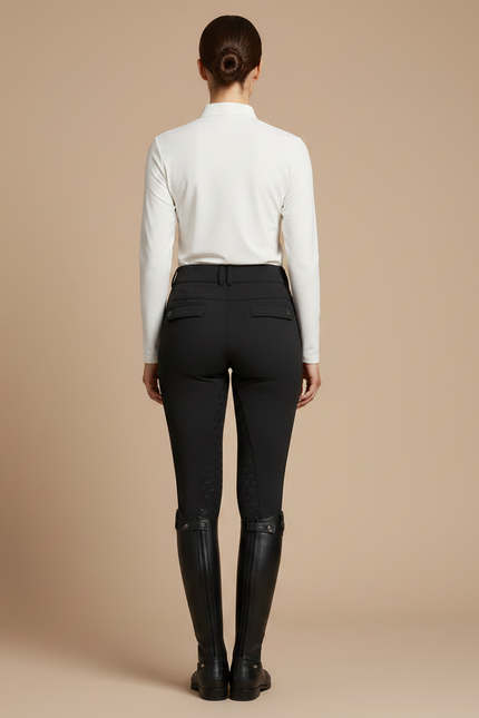 Pantalon Équitation Noir Femme Silicone Confortable Élégant Ajusté - Polyester - vue 2