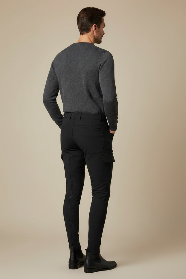 Pantalon Jodhpur Equitation - Noir Polyester - vue 2