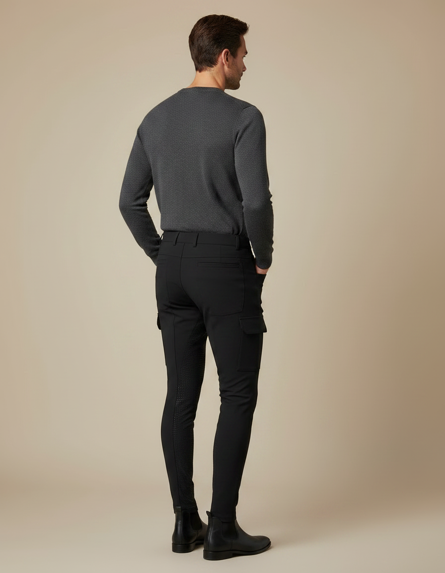Pantalon Jodhpur Equitation - Noir Polyester - vue 2