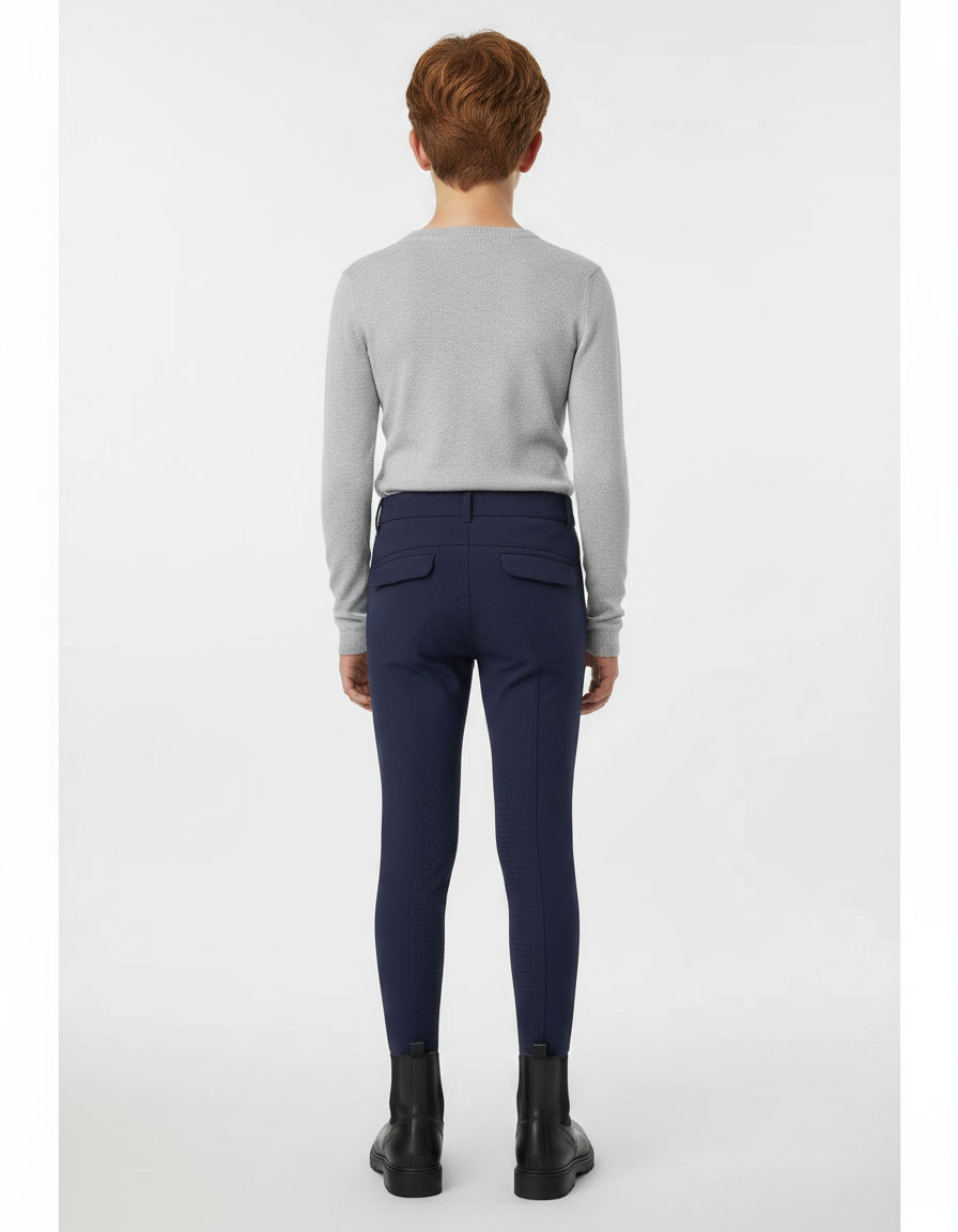 Pantalon Équitation Marine Enfant Silicone Ajusté - Polyester - vue 2