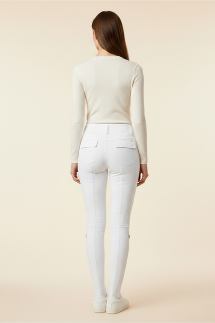 Pantalon Équitation Blanc Silicone Femme Ajusté Élégant - Polyester - vue 2