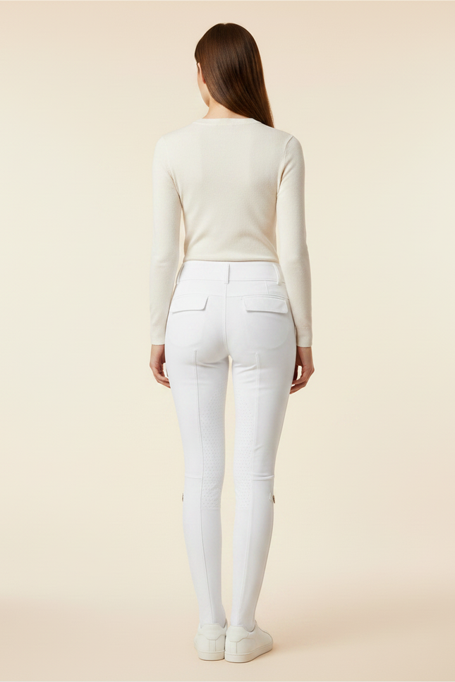 Pantalon Équitation Blanc Silicone Femme Ajusté Élégant - Polyester - vue 2