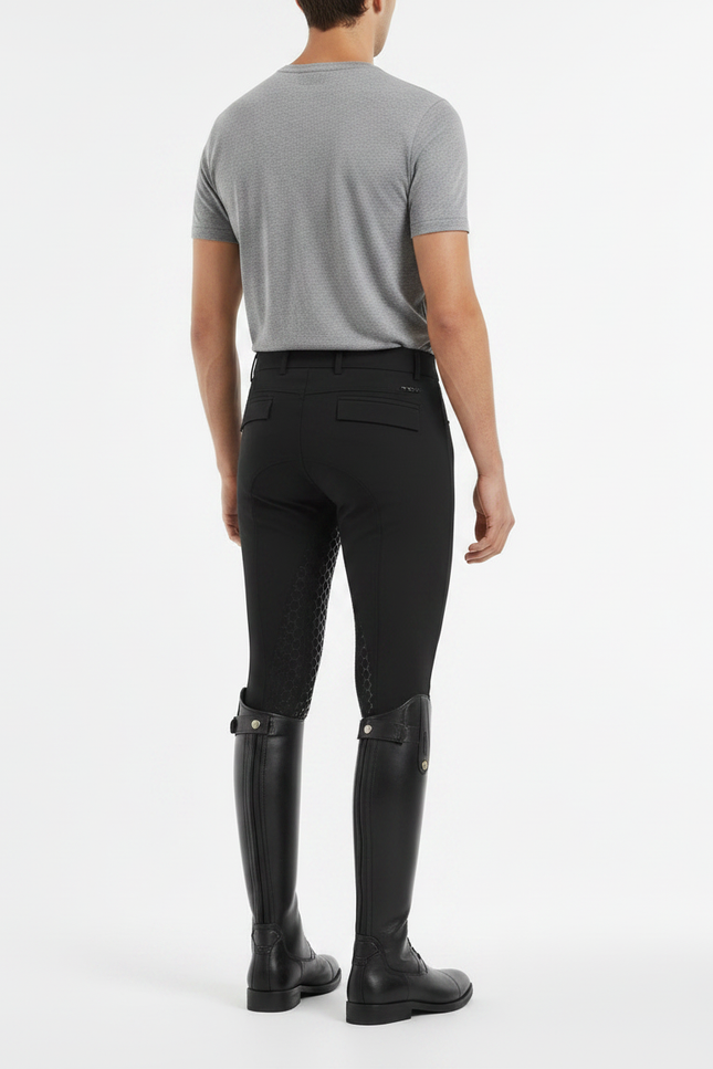 Pantalon Équitation Noir Silicone Homme Stretch Ajusté - Polyester - vue 2