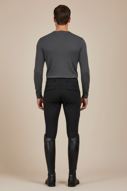 Pantalon Équitation Noir Homme Slim Stretch Hiver - Polyester - vue 2