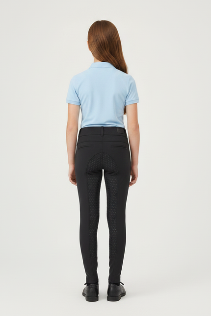Pantalon Équitation Noir Enfant Silicone Full-Seat Ajusté - Polyester - vue 2