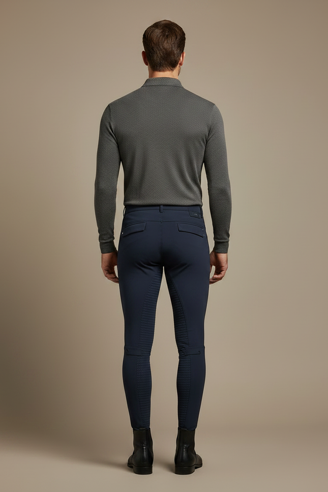 Pantalon Équitation Marine Homme Adhérent Respirant Ajusté - Polyester - vue 2