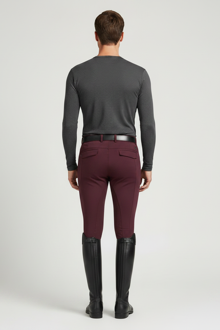 Pantalon Equitation Fond Peau - Bordeaux Polyester - vue 2