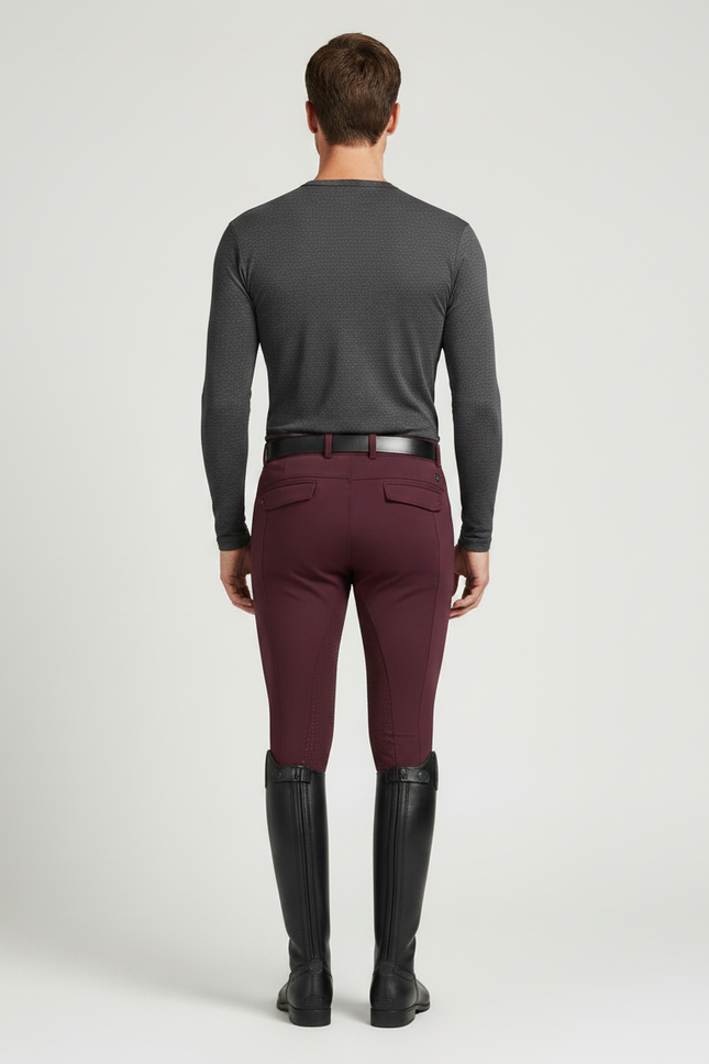 Pantalon Equitation Fond Peau - Bordeaux Polyester - vue 2