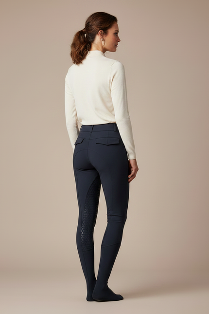 Pantalon Équitation Marine Silicone Ajusté Stretch Élégant - Polyester - vue 2