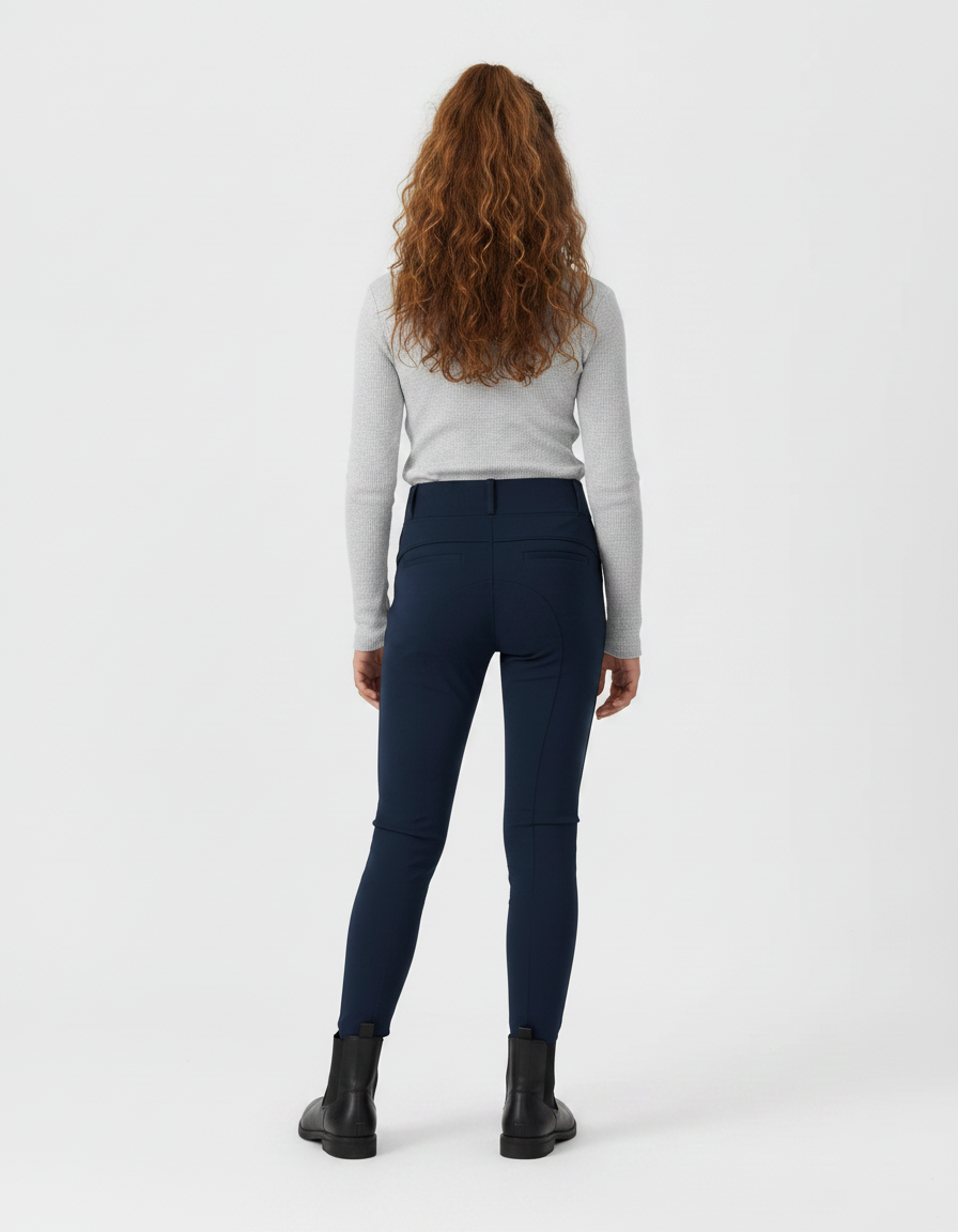 Pantalon Équitation Marine Enfant Ajusté Confortable - Polyester - vue 2