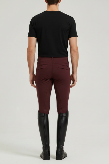 Pantalon Équitation Bordeaux Homme Silicone Ajusté Stretch - Polyester - vue 2