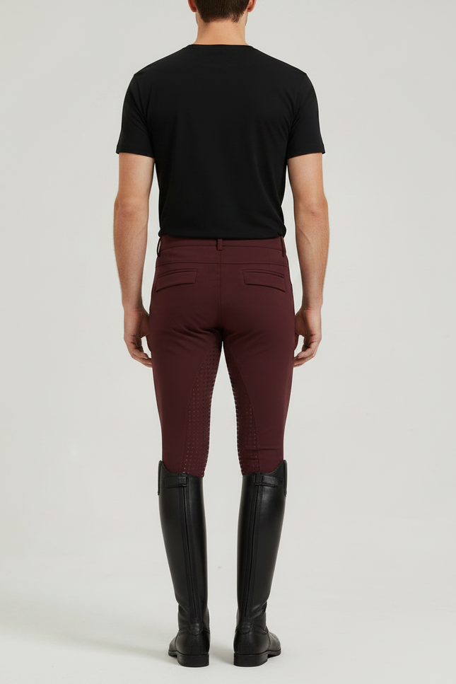 Pantalon Équitation Bordeaux Homme Silicone Ajusté Stretch - Polyester - vue 2