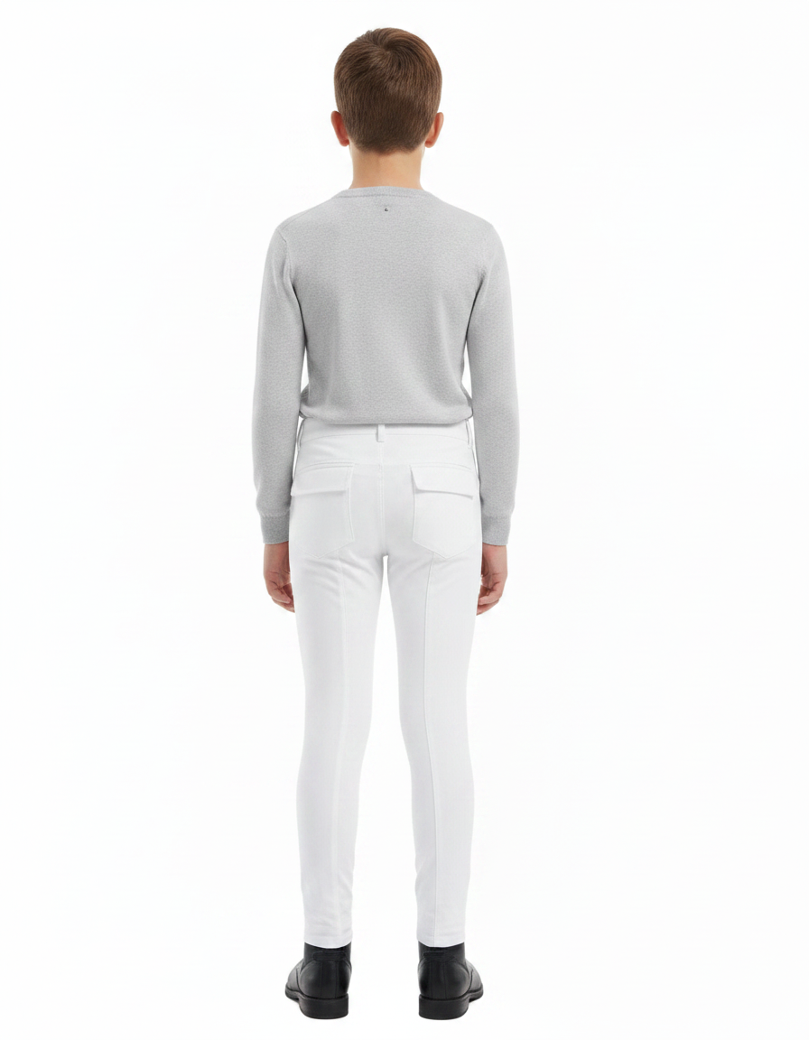 Pantalon Équitation Blanc Silicone Enfant Ajusté Léger - Polyester - vue 2