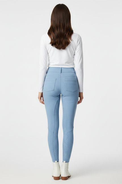 Pantalon Équitation Bleu Femme Silicone Ajusté Confortable - Polyester - vue 2