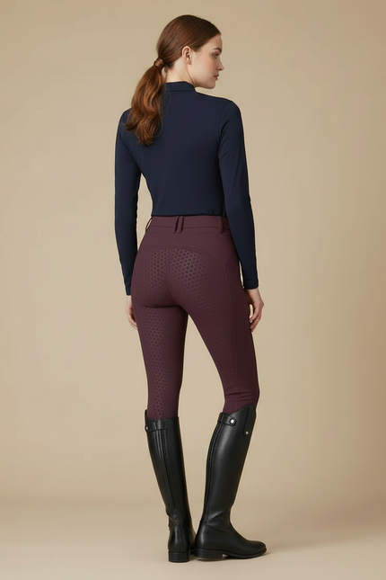 Pantalon Equitation Violet - Bordeaux Polyester - vue 2