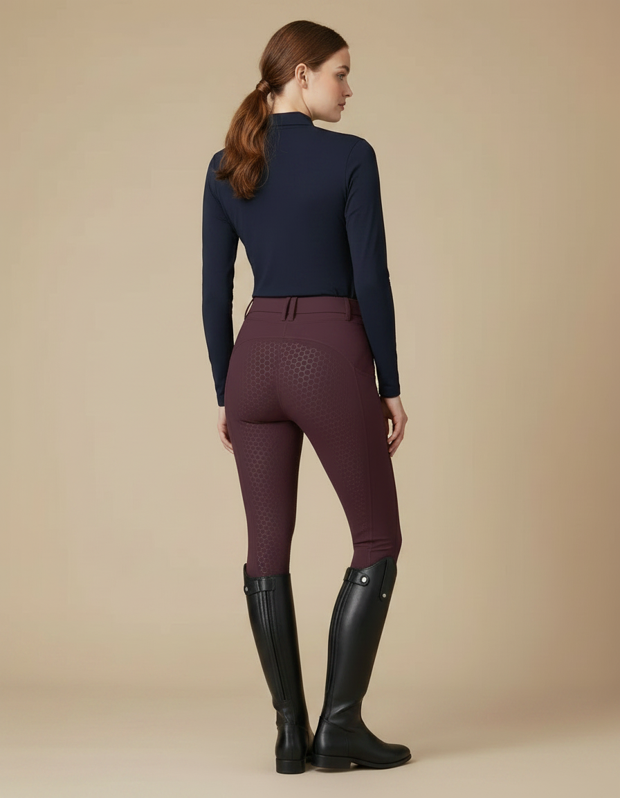 Pantalon Equitation Violet - Bordeaux Polyester - vue 2