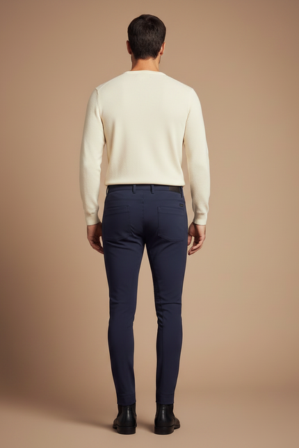 Pantalon Équitation Marine Homme Adhérent Stretch Ajusté - Polyester - vue 2