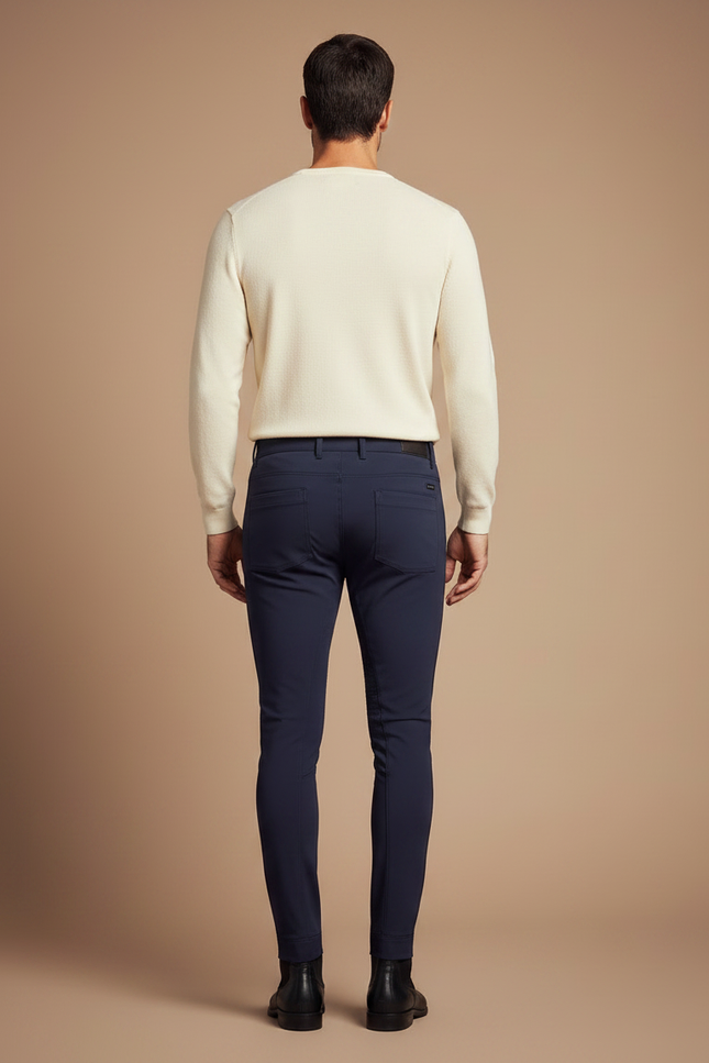 Pantalon Équitation Marine Homme Adhérent Stretch Ajusté - Polyester - vue 2