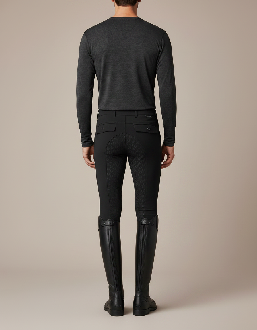 Pantalon Equitation Performance - Noir Polyester - vue 2