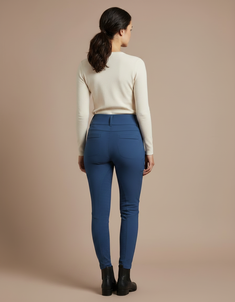 Pantalon Equitation Chaud - Bleu Polyester - vue 2