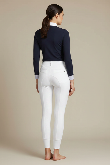 Pantalon Équitation Blanc Ajusté Silicone Femme Élégant - Polyester - vue 2