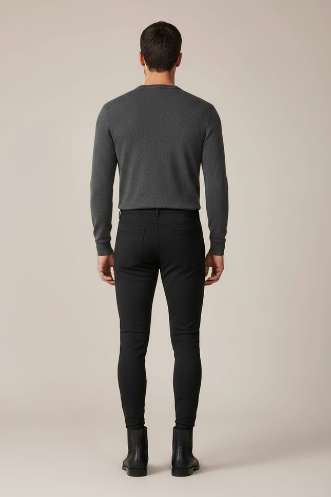 Pantalon Équitation Noir Homme Adhérent Silicone Stretch - Polyester - vue 2