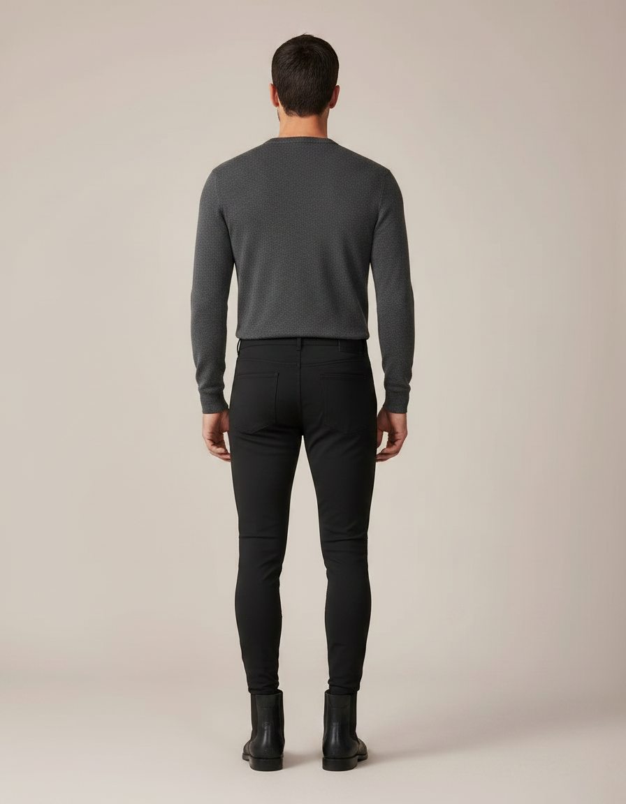 Pantalon Équitation Noir Homme Adhérent Silicone Stretch - Polyester - vue 2