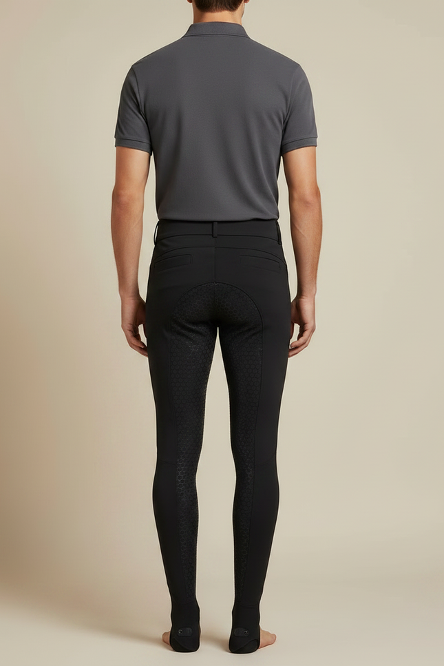 Pantalon Équitation Noir Silicone Ajusté Homme Respirant - Polyester - vue 2