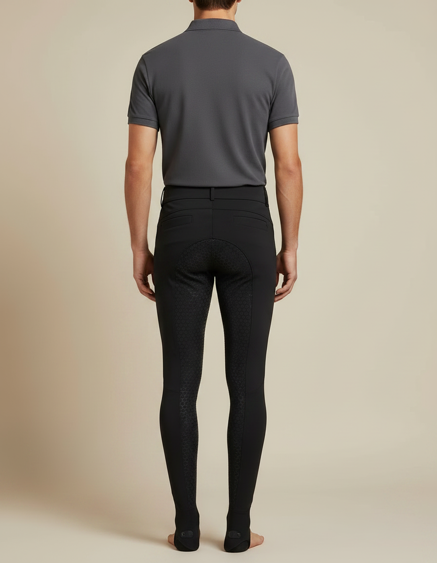 Pantalon Équitation Noir Silicone Ajusté Homme Respirant - Polyester - vue 2