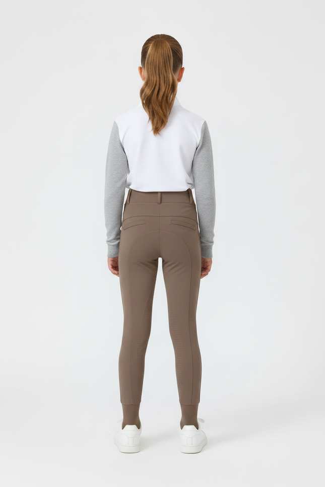 Pantalon Équitation Marron Enfant Silicone Ajusté Confortable - Polyester - vue 2