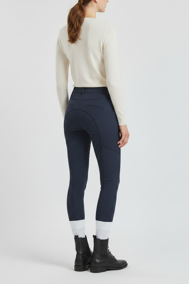 Pantalon Équitation Marine Silicone Ajusté Stretch Respirant - Polyester - vue 2
