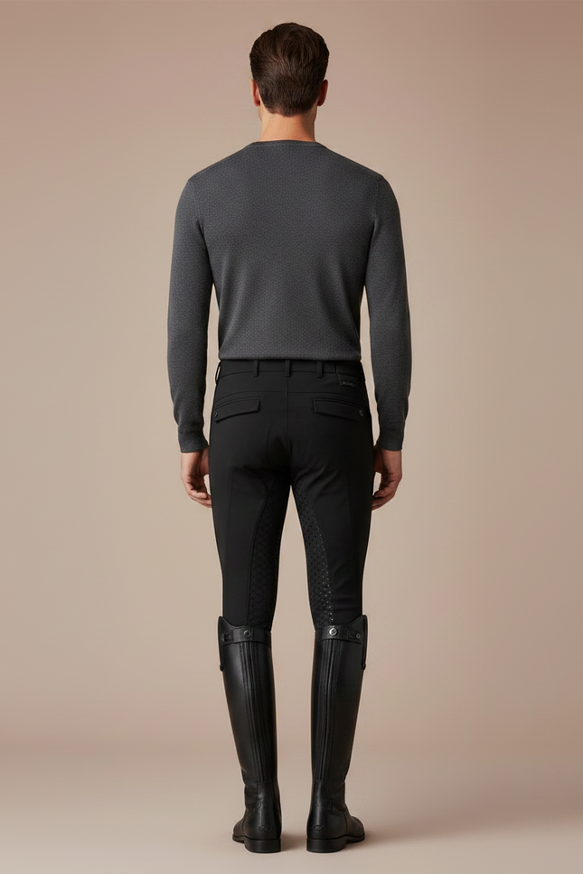 Pantalon Competition Equitation - Noir Polyester - vue 2