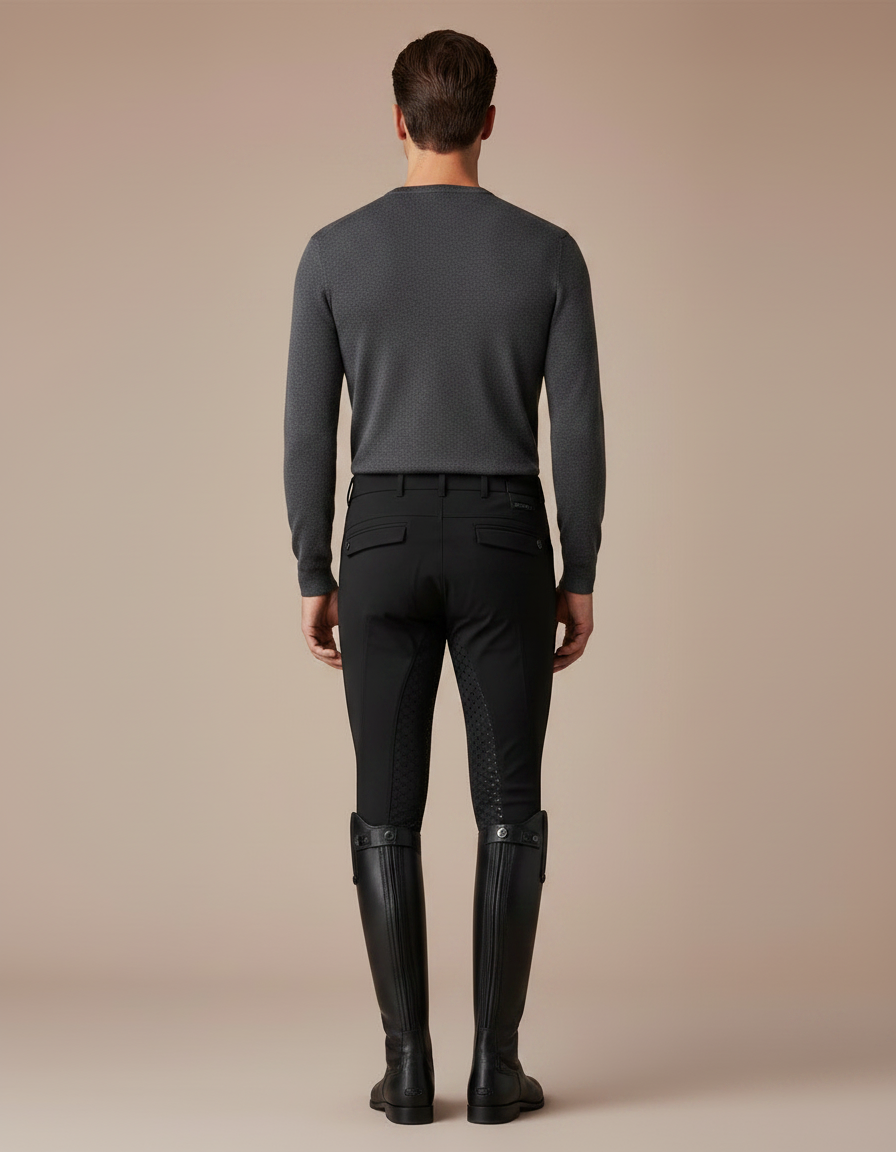 Pantalon Competition Equitation - Noir Polyester - vue 2